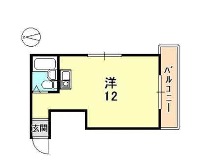 シャトル西宮北口(ワンルーム/4階)の間取り写真