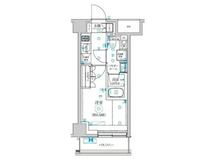 セジョリ横浜ウエストII(1K/8階)の間取り写真