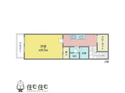 ドミール市木(1K/1階)の間取り写真