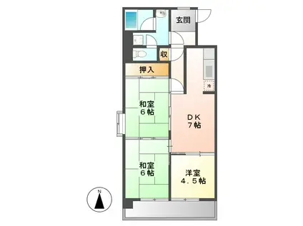 新栄第7ロイヤルマンション(3DK/6階)の間取り写真