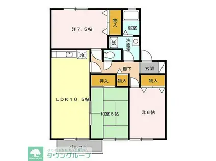 メゾンアルファII(3LDK/2階)の間取り写真