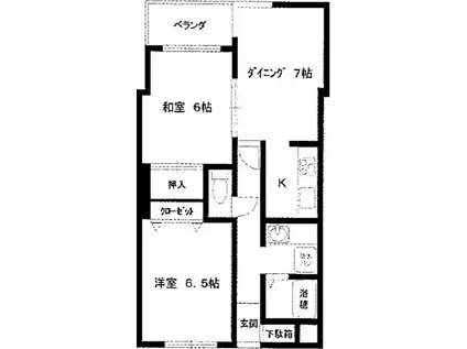 フォーチュン北本町(2LDK/1階)の間取り写真
