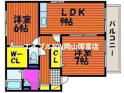 コンフォート A棟(2DK/2階)の間取り写真