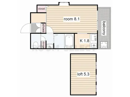 ニューエレガント東山(1K/2階)の間取り写真