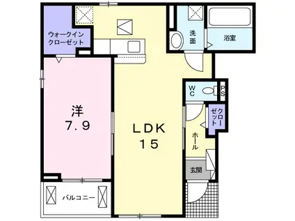 RIRIAVII VIII(1LDK/1階)の間取り写真