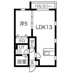 グランフォーレ名古屋(1LDK/1階)の間取り写真