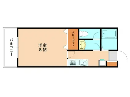 イデアハイツV(1K/1階)の間取り写真