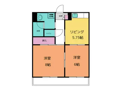 グランシャリオI(2DK/3階)の間取り写真