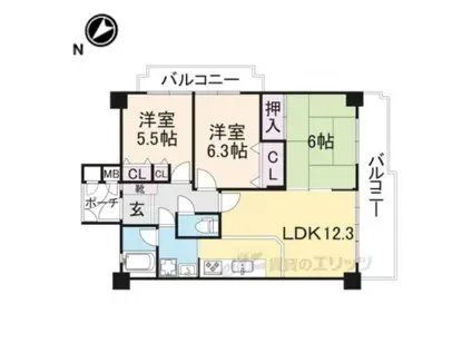 シャルマンコーポ第3瀬田2(3LDK/2階)の間取り写真