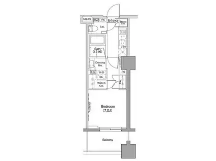 ザ・パークハビオ木場(1K/5階)の間取り写真