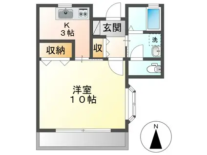 ジンジャエール I(1K/2階)の間取り写真