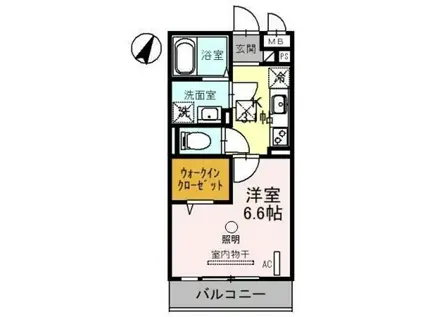 サンセール氷川(1K/1階)の間取り写真