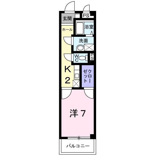 コーポ鏡(1K/3階)の間取り写真