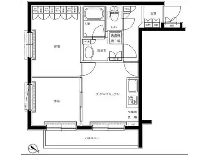 ルーブル品川西小山(1DK/4階)の間取り写真