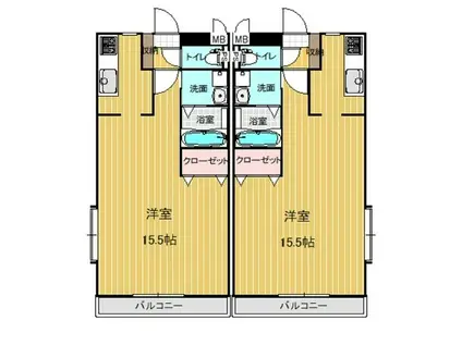 ペティート(ワンルーム/2階)の間取り写真
