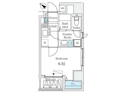 GRAN FELICIA 日本橋(1K/6階)の間取り写真