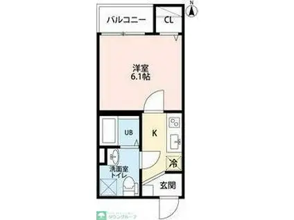 ARVITAみずほ(1K/1階)の間取り写真