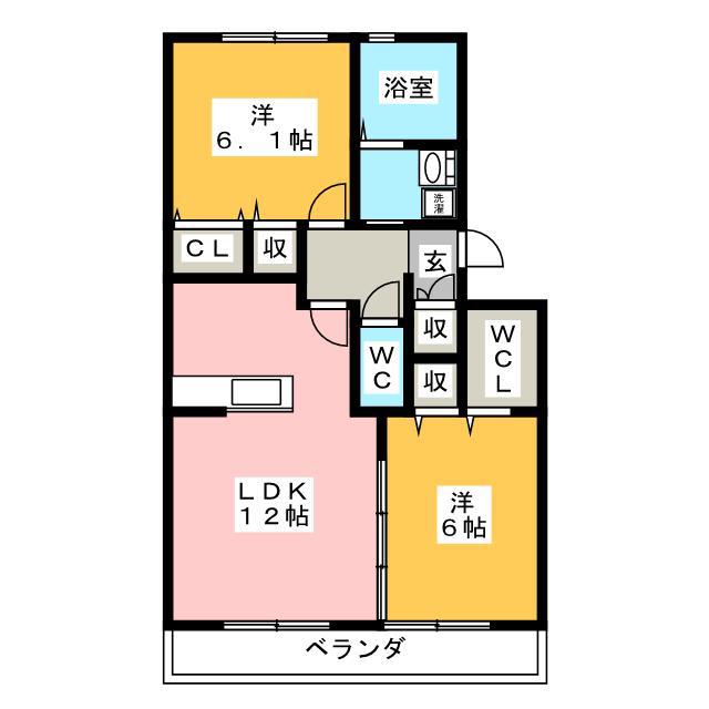 グレイスSE(2LDK/1階)の間取り写真