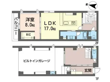 マーズ中央(1LDK/2階)の間取り写真