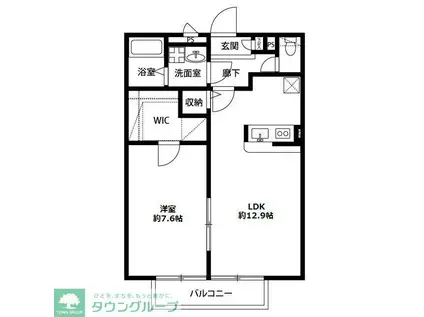 アムール OLIVIER(1LDK/2階)の間取り写真