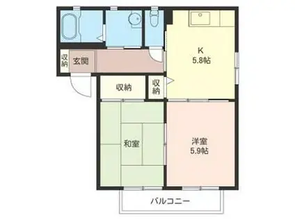 ゲートウッドエステート I(2K/1階)の間取り写真