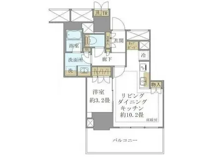 BRILLIA TOWER 池袋 ウエスト(1LDK/16階)の間取り写真