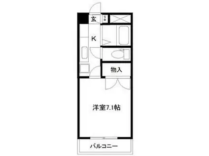 アリス川平第1(1K/2階)の間取り写真