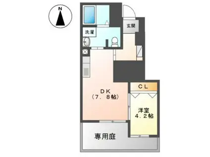 キャソレット北栗栖(1DK/1階)の間取り写真