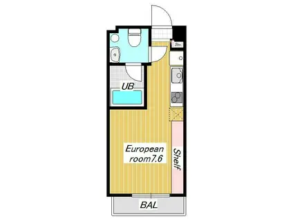 リエス船橋(ワンルーム/1階)の間取り写真
