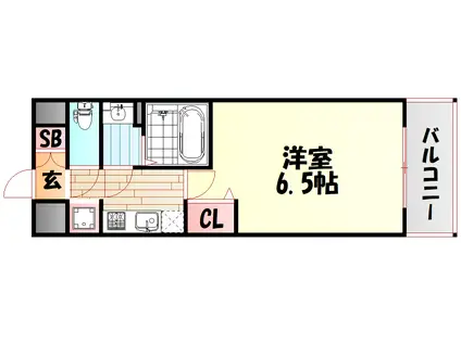 プレサンス 梅田北 ディア(1K/2階)の間取り写真
