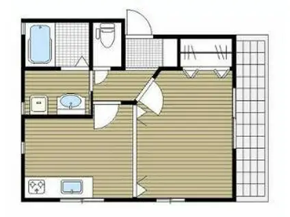 グランヴィス(1K/2階)の間取り写真