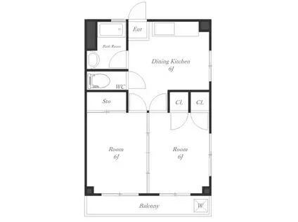 アテナビル(2DK/3階)の間取り写真