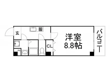 KSロイヤル大阪城(1K/7階)の間取り写真