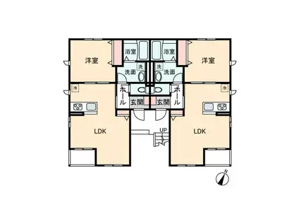 サウス・ウィンドーII(1LDK/2階)の間取り写真