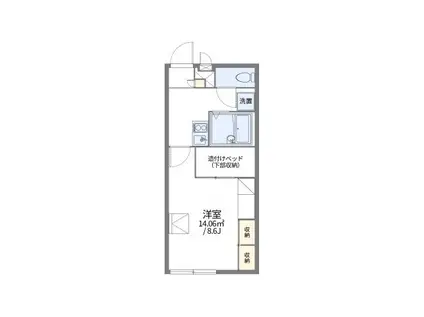 レオパレス志野の里(1K/2階)の間取り写真