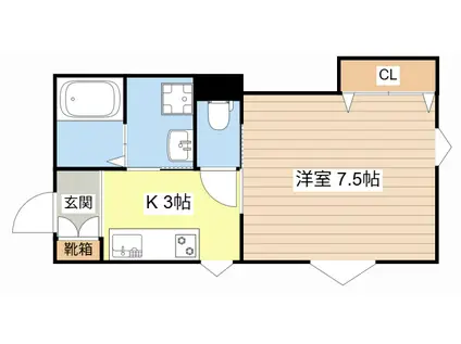 QUEEN STADEN AI(1K/2階)の間取り写真