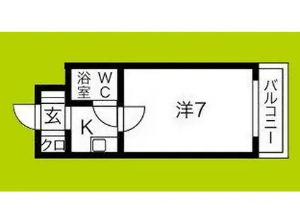 カプコン北田辺マンション(1K/7階)の間取り写真