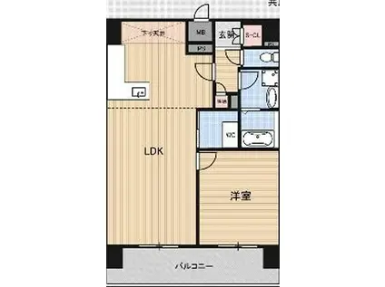 LUMINOUS蛍池(1LDK/11階)の間取り写真