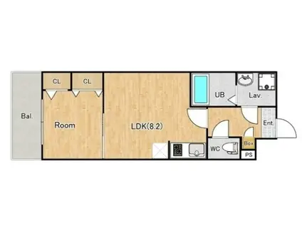 ジーメゾン上尾仲町(1LDK/2階)の間取り写真