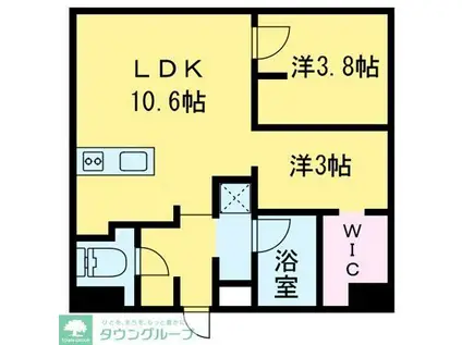 オープンブルーム尾久(2LDK/9階)の間取り写真