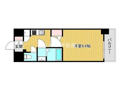 ファーストフィオーレ難波南パークサイド(1K/2階)の間取り写真