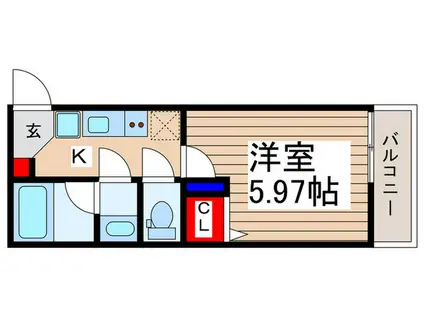 富士見市鶴馬2丁目AP(1K/1階)の間取り写真