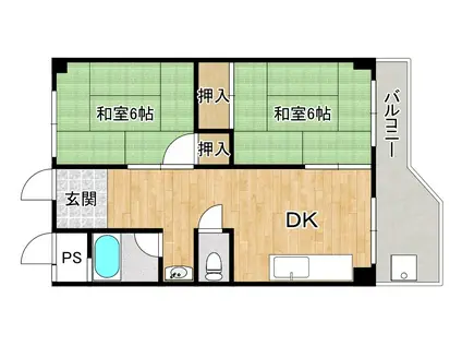 メゾン近江富士(2DK/4階)の間取り写真