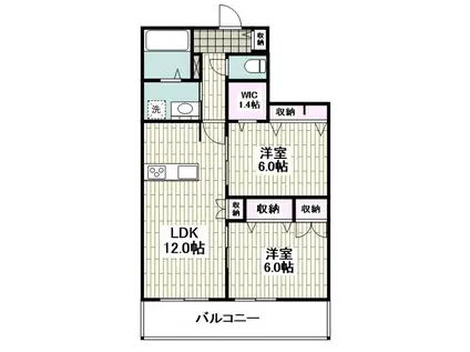 PATIO(2LDK/2階)の間取り写真