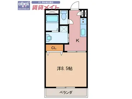 アクアマンション江戸橋(1K/1階)の間取り写真