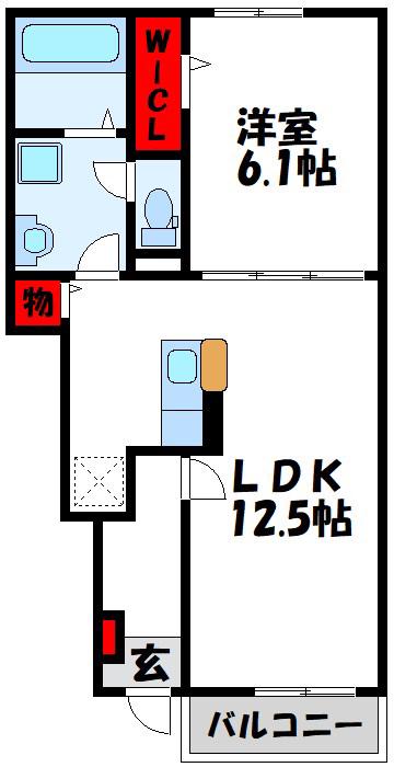 フェリーチェ猪熊(1LDK/1階)の間取り写真