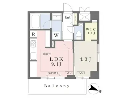 グリーンヒルズ南大塚(1LDK/5階)の間取り写真