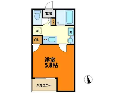 HALE CANALハレカナル(1K/1階)の間取り写真