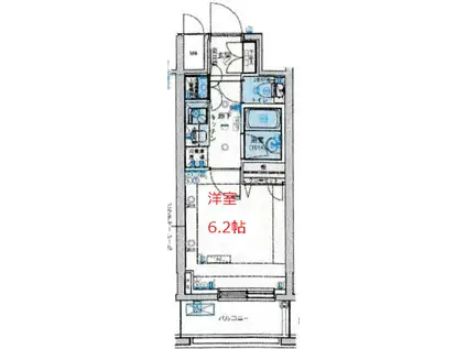 ブライズ品川南ル・リオン(1K/2階)の間取り写真