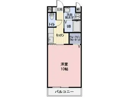 オークラフィネII(1K/1階)の間取り写真